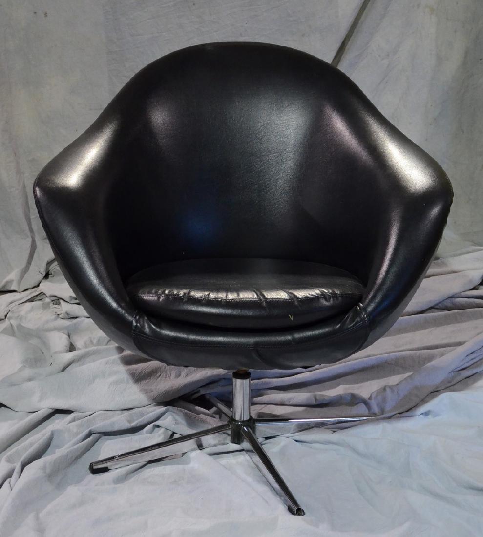 Modern Black Vinyl Swivel Chair (1 of 1)