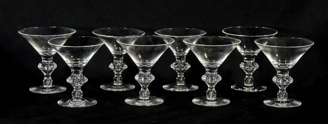 (8) Steuben double teardrop martini cocktail glasses in (1 of 1)