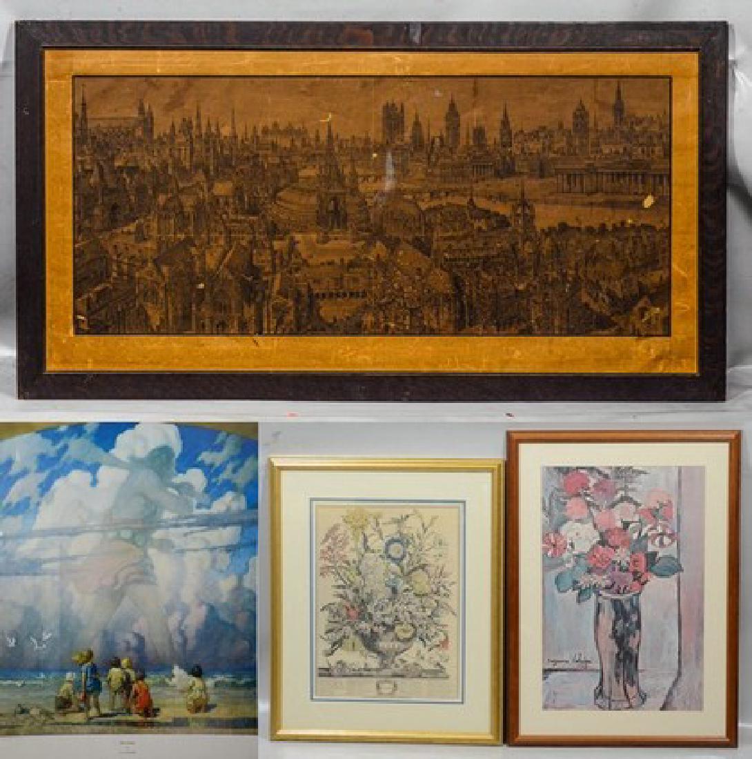 Lot of 4 assorted Prints:  NC Wyeth framed poster, (1 of 4)