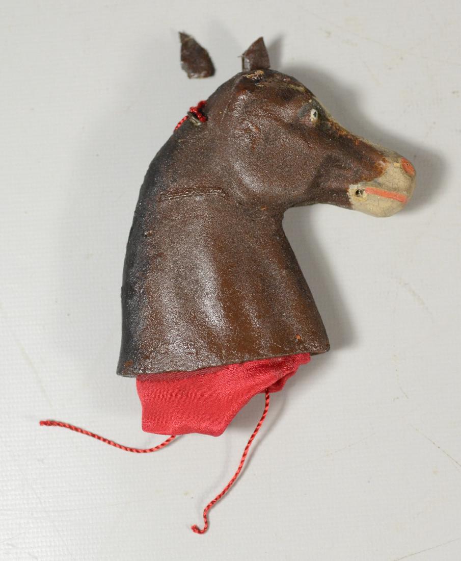 Horse head (papier mache) with candy container silk bag (1 of 3)