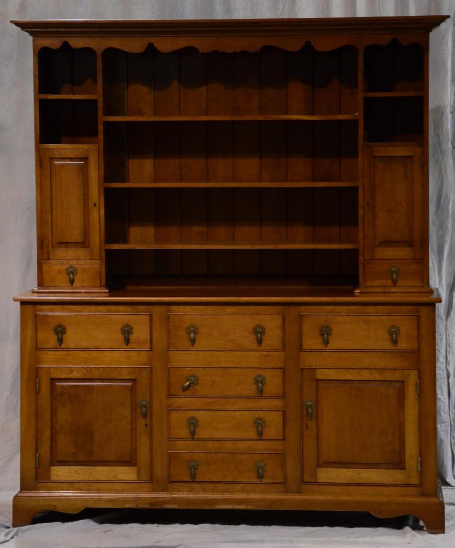 Leopold Stickley maker, solid cherry open hutch, good (1 of 3)