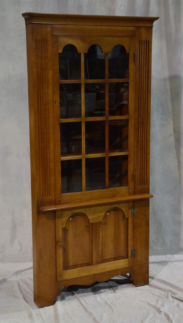 Leopold Stickley cherry corner cupboard, 62" high, 72" (1 of 2)