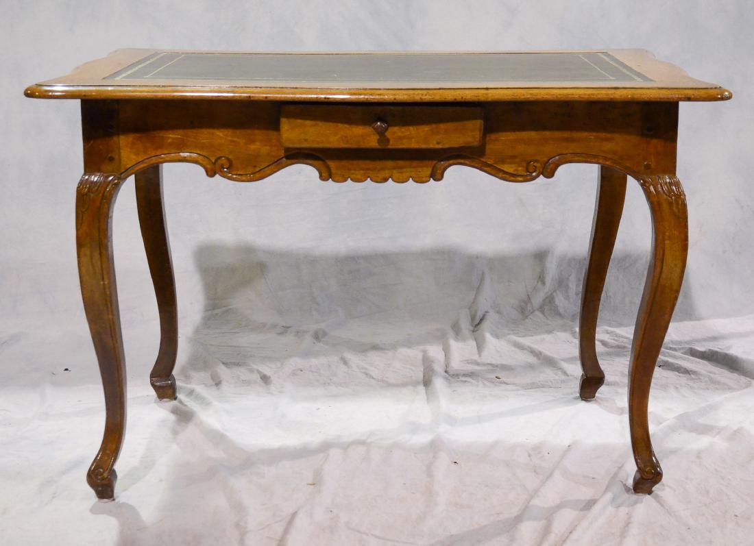 18th Century Continental walnut leather top writing (1 of 2)