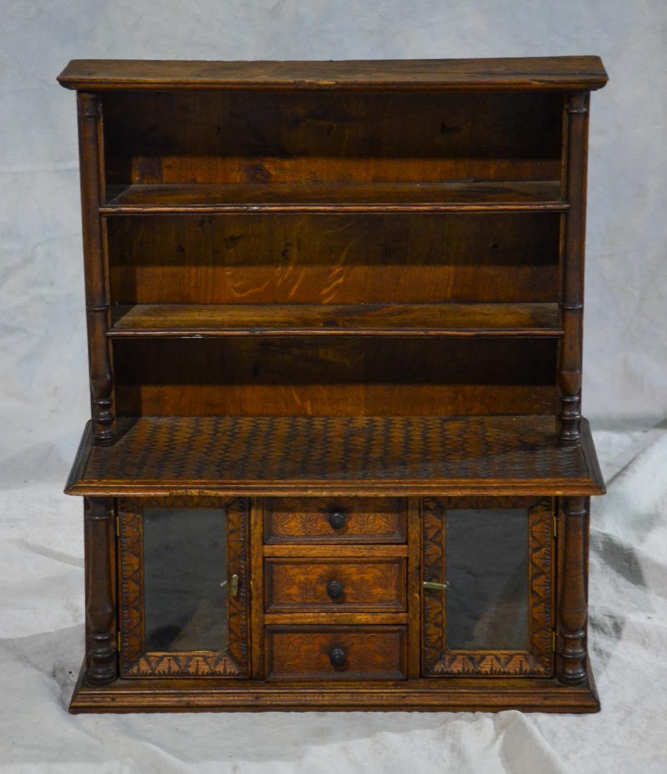 Miniature Continental Hutch Model, carved walnut, (1 of 1)
