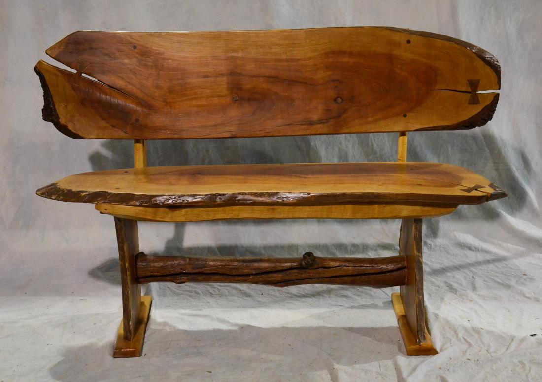 Studio Produced cherry slab bench, solid cherry with (1 of 3)