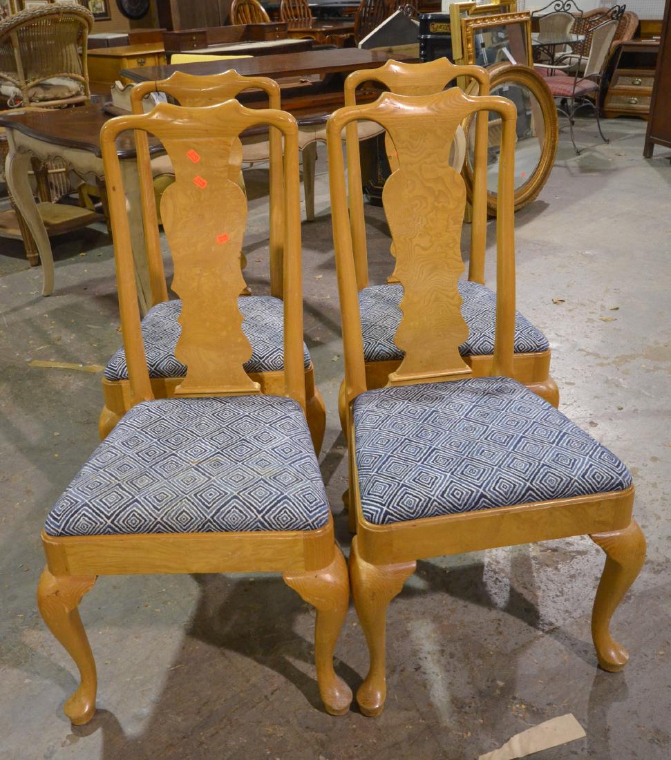 4 Henredon Queen Anne style side chairs, wood frames (1 of 1)