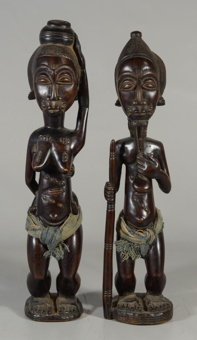 (2) Ethnographic carved wood & cloth tribal figures, (1 of 3)