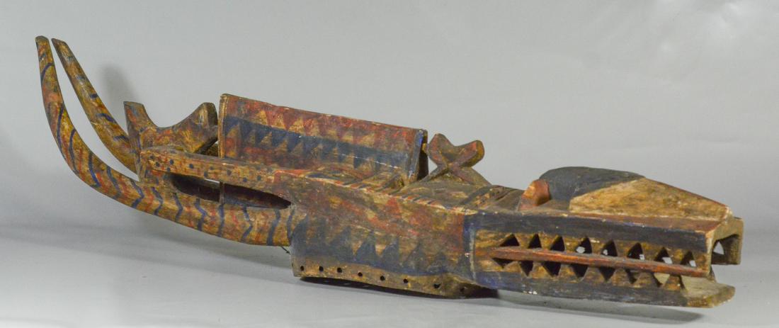 Guinea Baga carved & painted wood alligator Nimba D'mba (1 of 3)