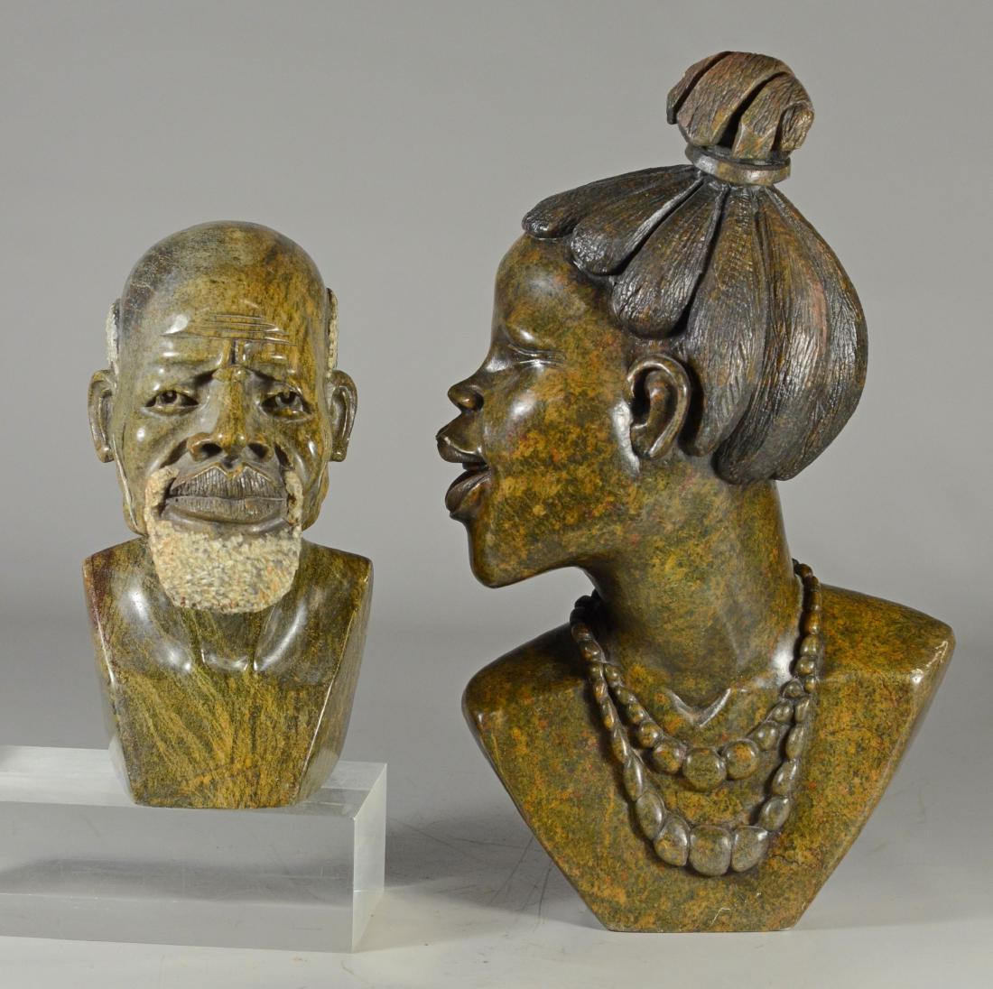 (2) Ukama, carved veridite, shona stone sculptures; One (1 of 5)