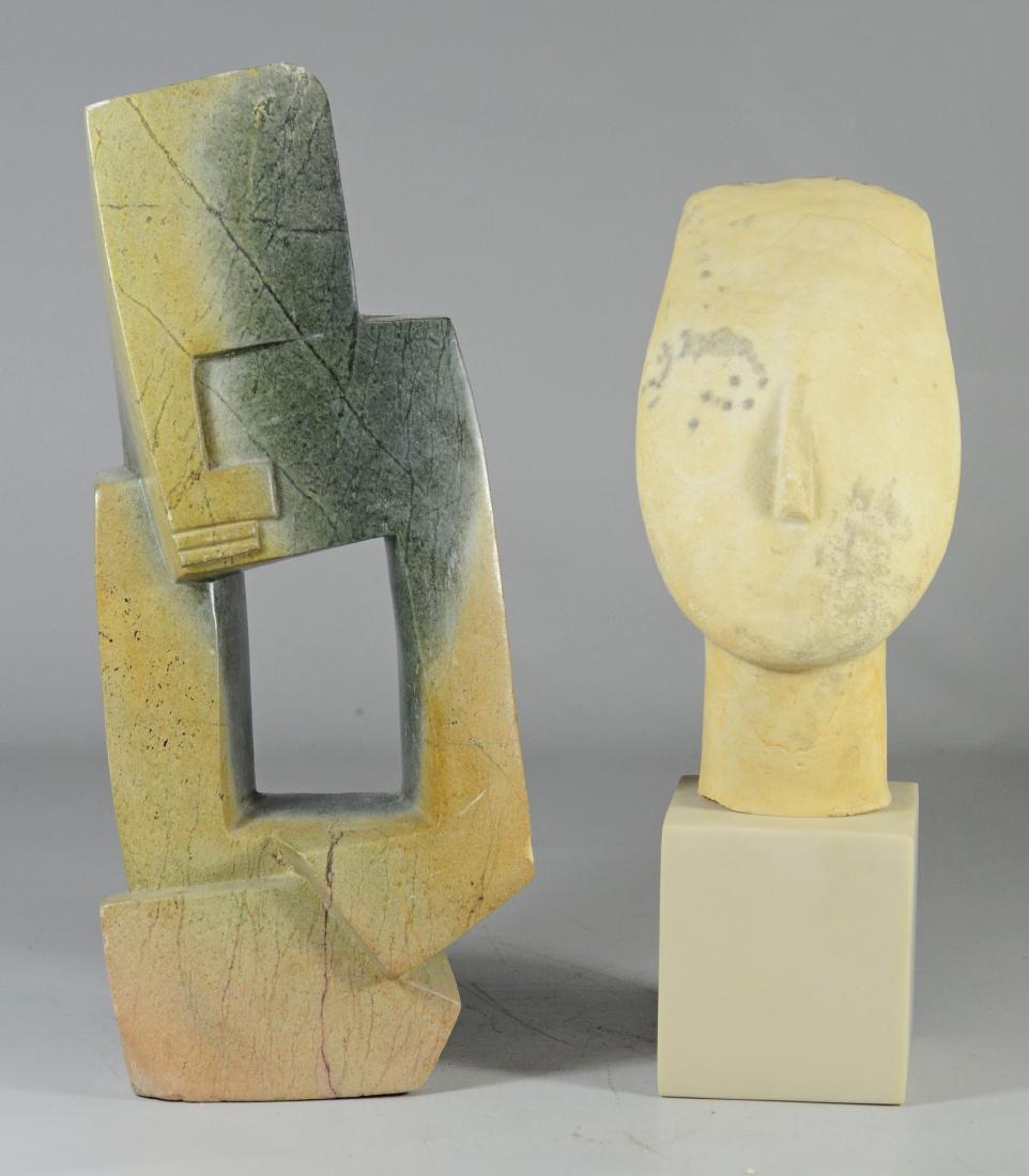 (2) stone sculptures; One signed "Omira Chewa" a known (1 of 13)