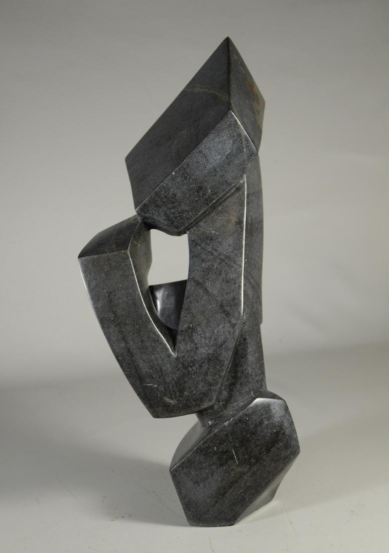 Carved stone contemporary sculpture, signed E Sango, (1 of 5)