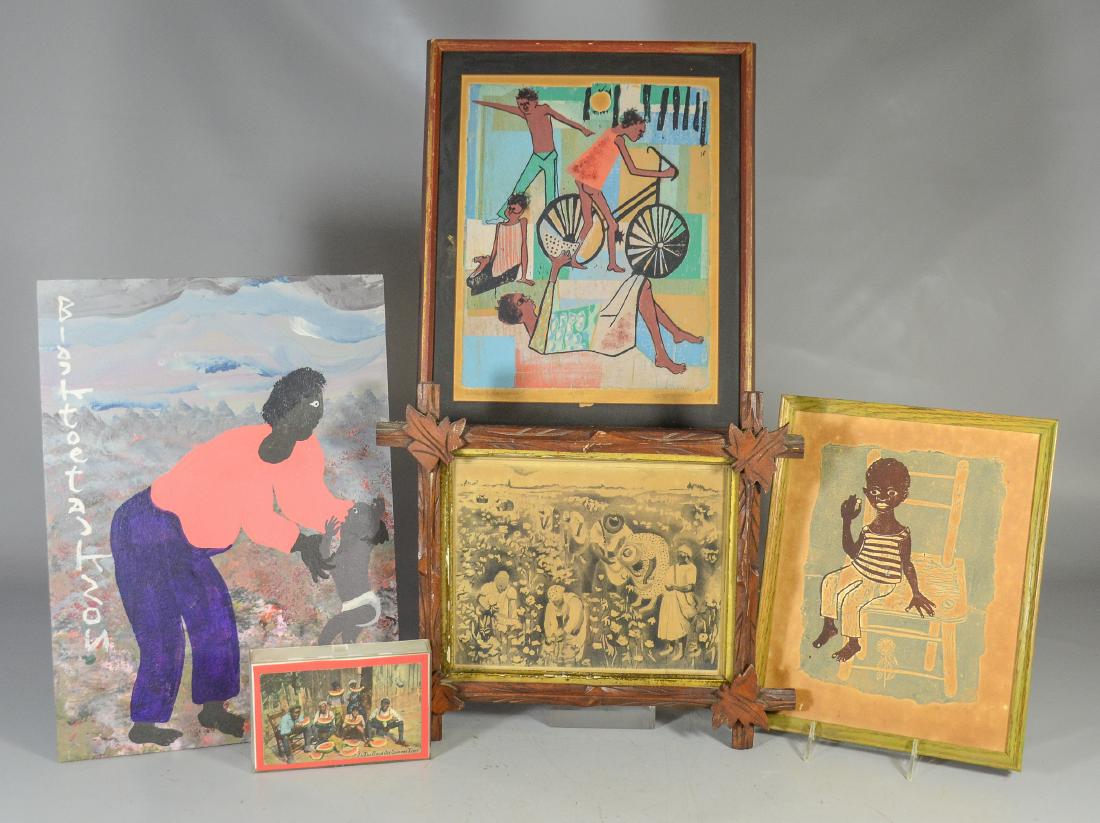 (5)  pcs Black Americana, to include a painting, "A (1 of 12)