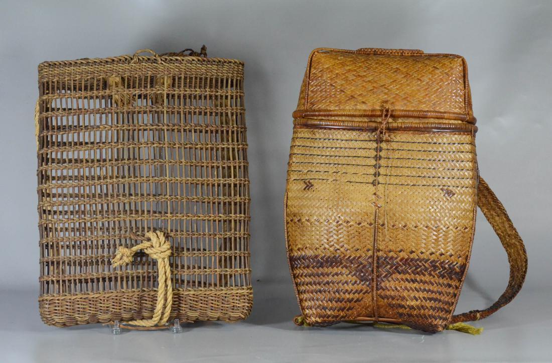 (2) Backpack baskets, largest 19" x 15": (2) Backpack baskets, largest 19" x 15"