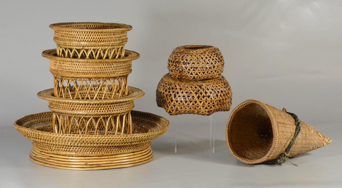 (7) Various baskets, including nest of 3, largest 15" (1 of 4)