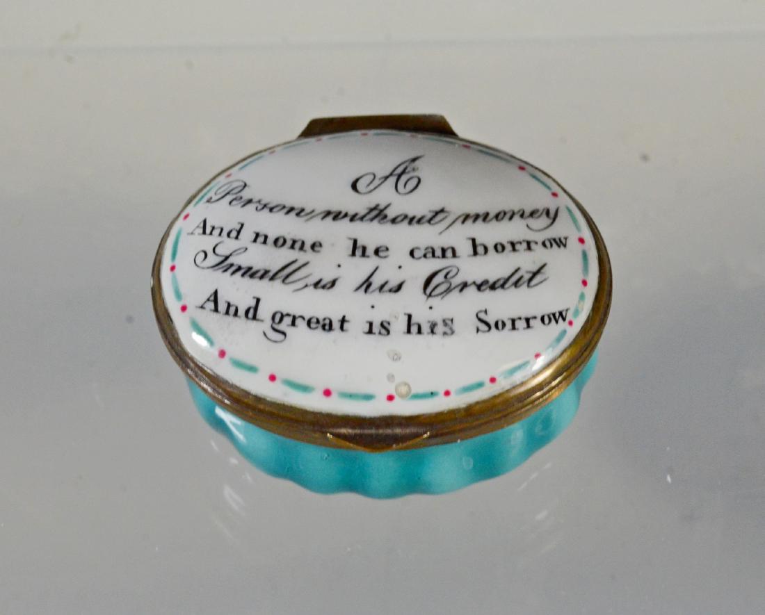 Oval Battersea Bilston English enamel motto box (1 of 3)
