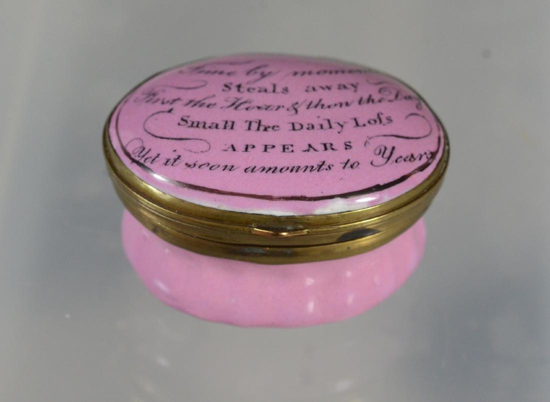 Oval Battersea Bilston English enamel motto box (1 of 3)