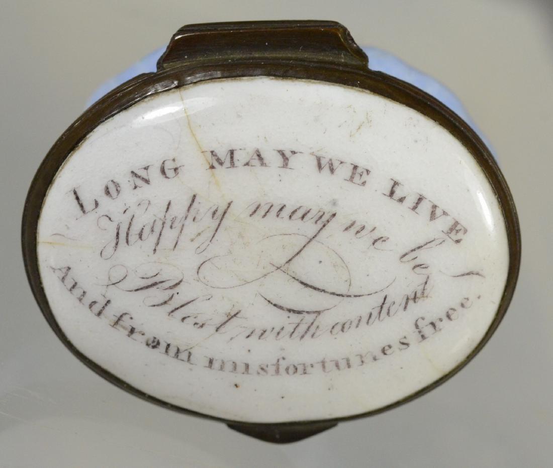Oval Battersea Bilston English enamel motto box (1 of 3)