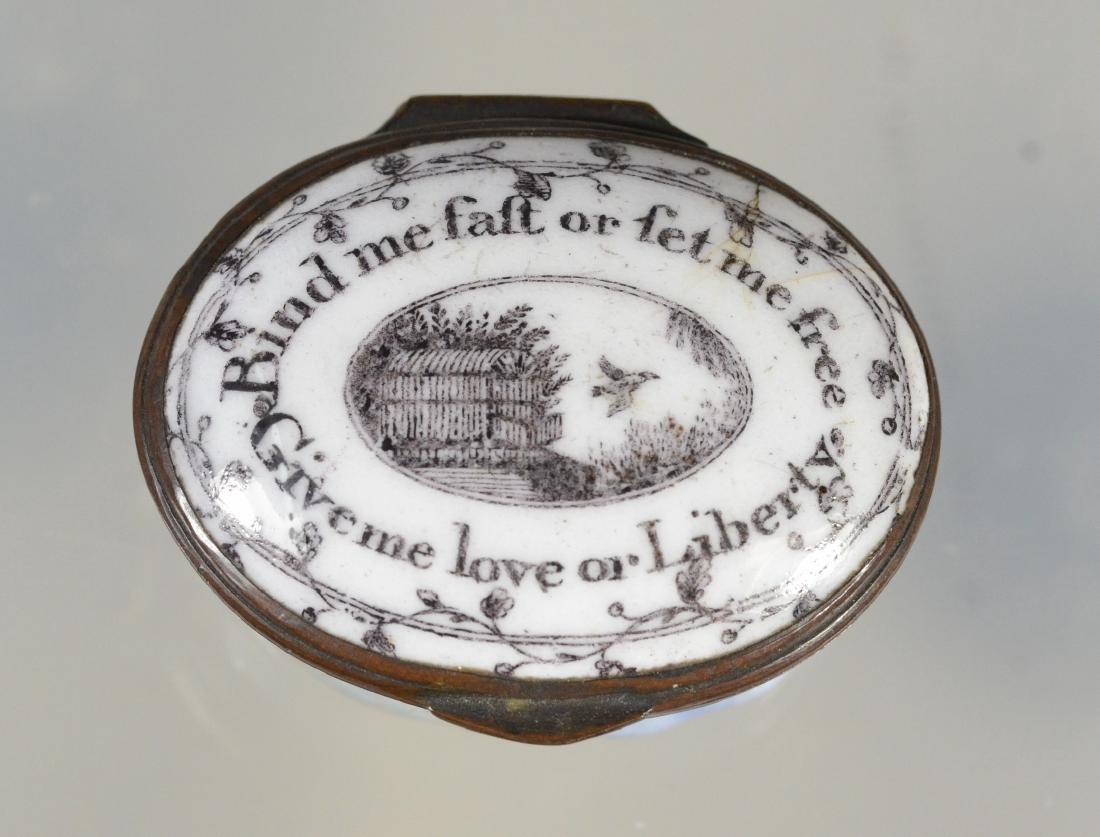 Oval Battersea Bilston English enamel motto box (1 of 3)
