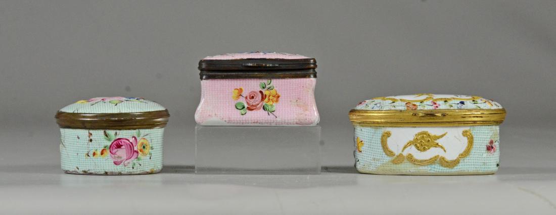 (3) Battersea Bilston English enamel boxes (1 of 5)