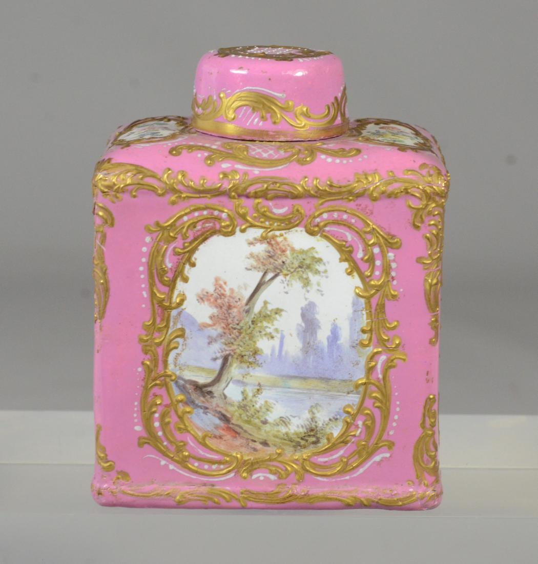 Battersea Bilston English enamel tea caddy (1 of 6)