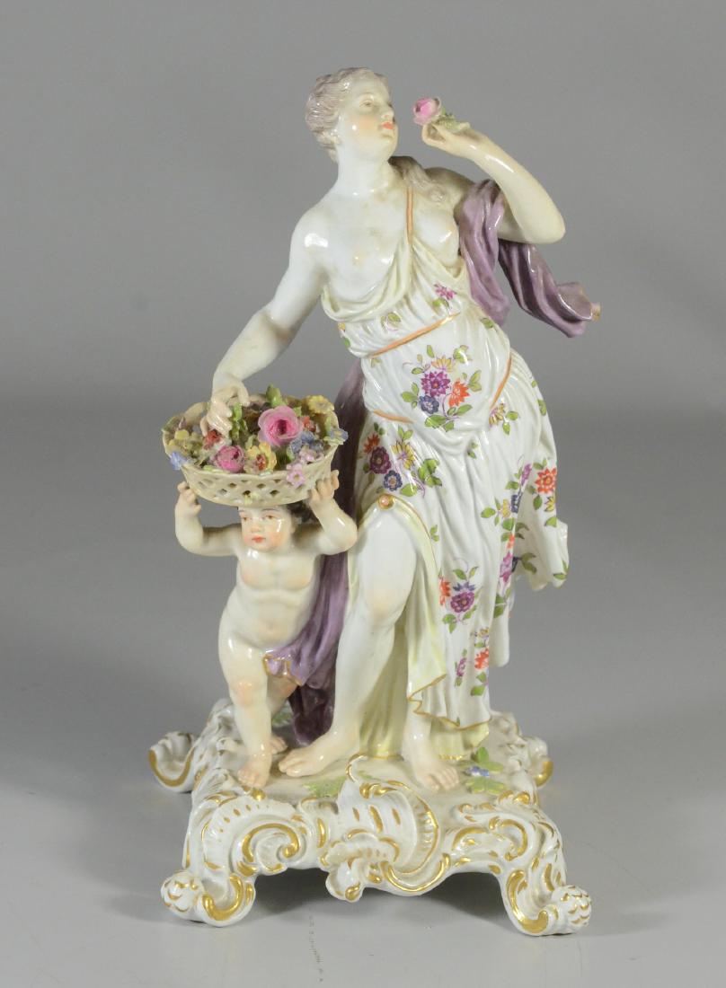Meissen allegorical group of 'Flora', late 19th  C (1 of 5)