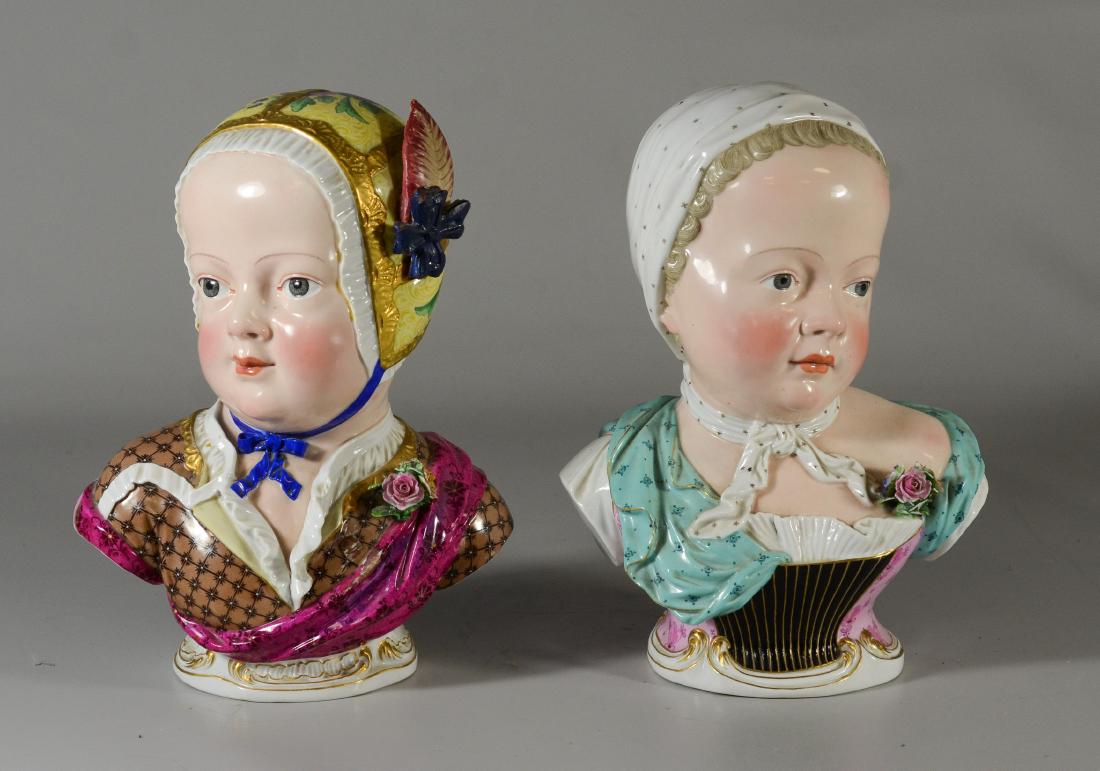 2 Meissen busts, 'Prince Louis Charles, Princess Marie' (1 of 12)
