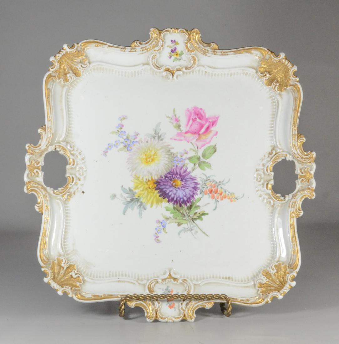 Meissen 'Deutsche Blumen' square tray, late 19th C (1 of 3)