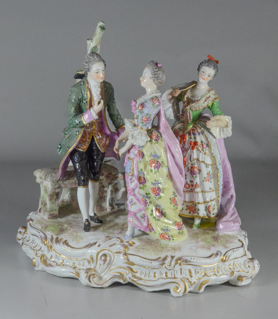 Potschappel Dresden group, gentle­men & two maidens (1 of 6)