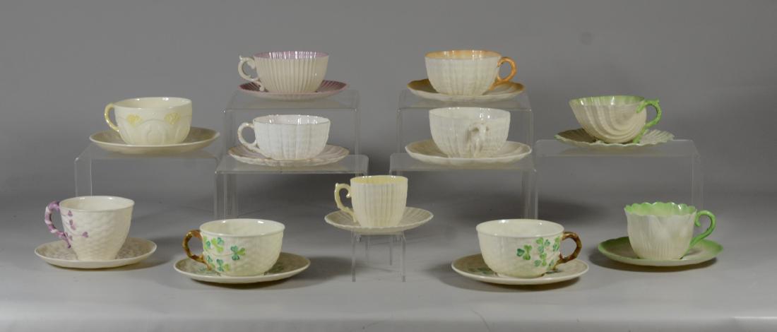 (11) Irish Belleek cups and saucers (1 of 8)