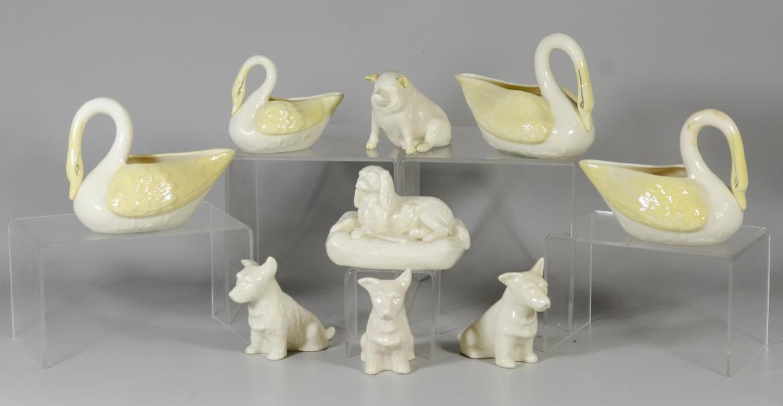 (9) Irish Belleek animal figurines (1 of 8)