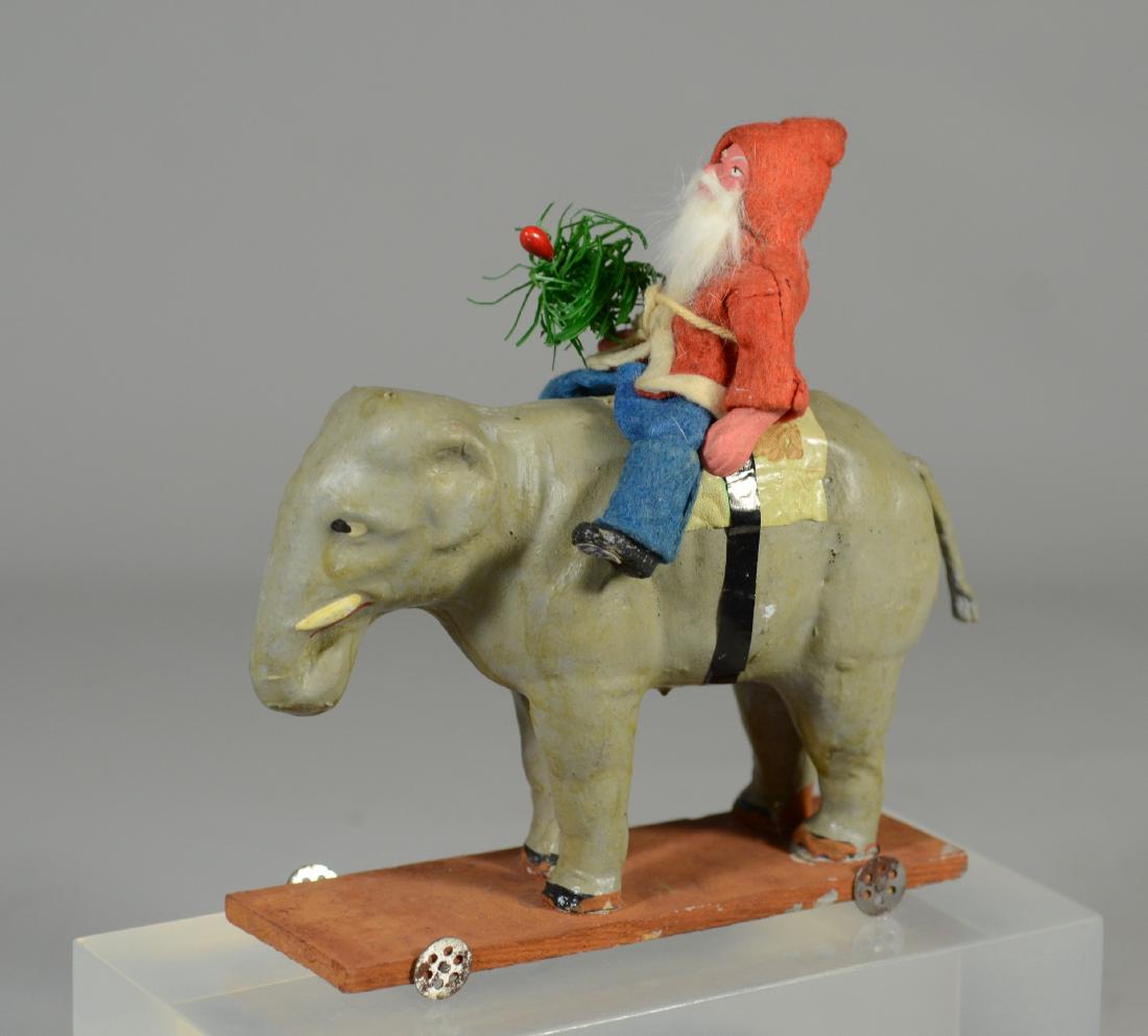 Santa Claus riding on elephant platform pull toy (1 of 6)