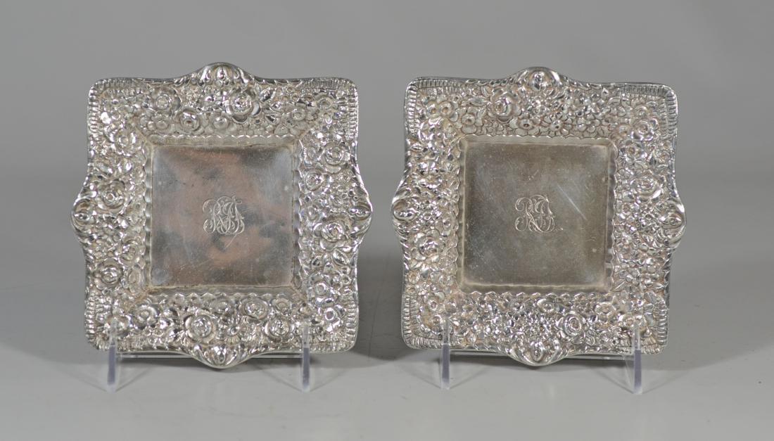 Pr Tiffany & Co sterling silver floral repousse bowls (1 of 3)