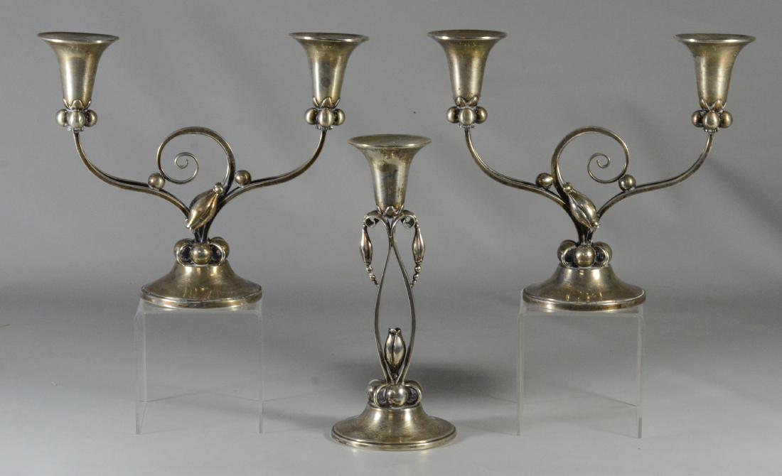 (3) pc Durham Silver Co sterling candelabra set (1 of 5)