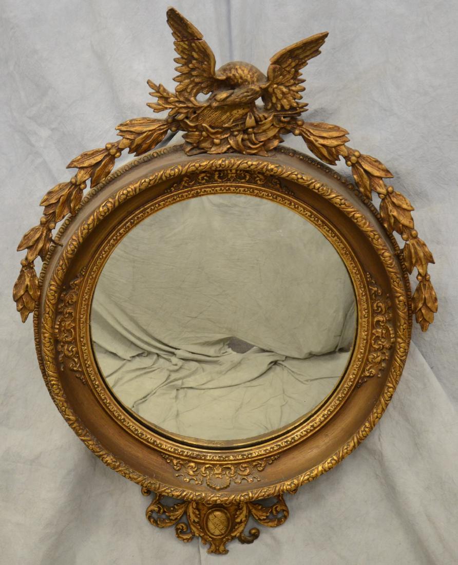 19th C American Empire style convex bullseye mirror (1 of 1)