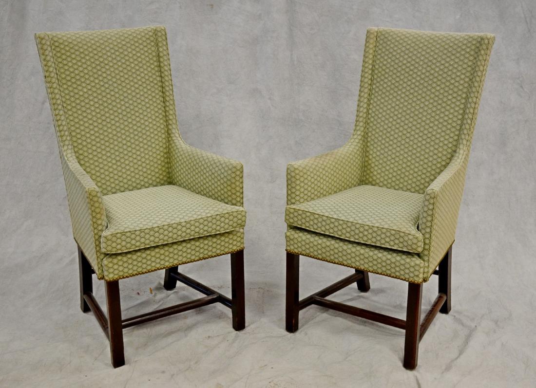(2) Chippendale style high back fireside chairs (1 of 1)