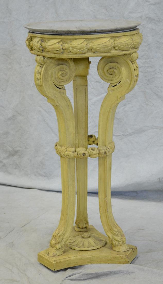 Victorian style cream painted carved MT pedestal (1 of 2)