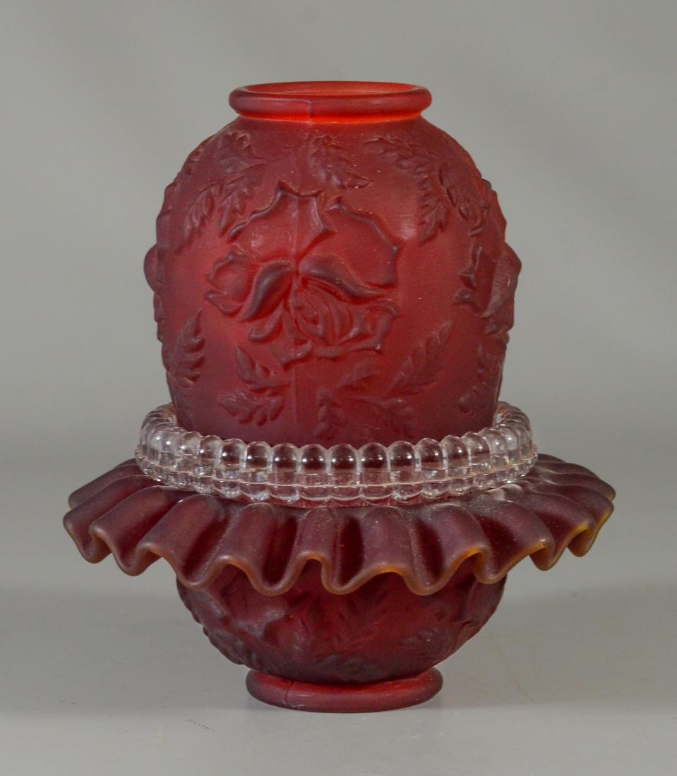 Satin ruby glass fairy lamp (1 of 2)