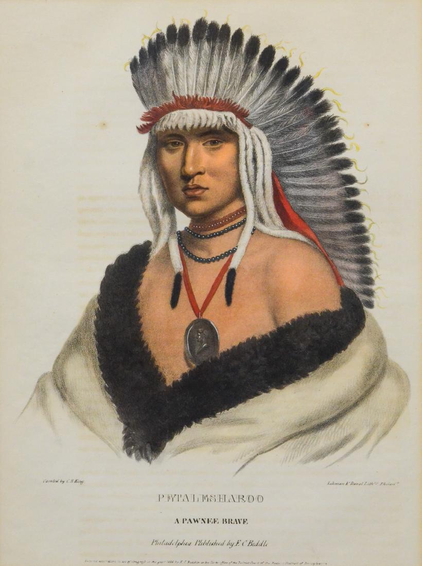 McKenney & Hall, color lithograph, "Petalesharoo, A P (1 of 3)