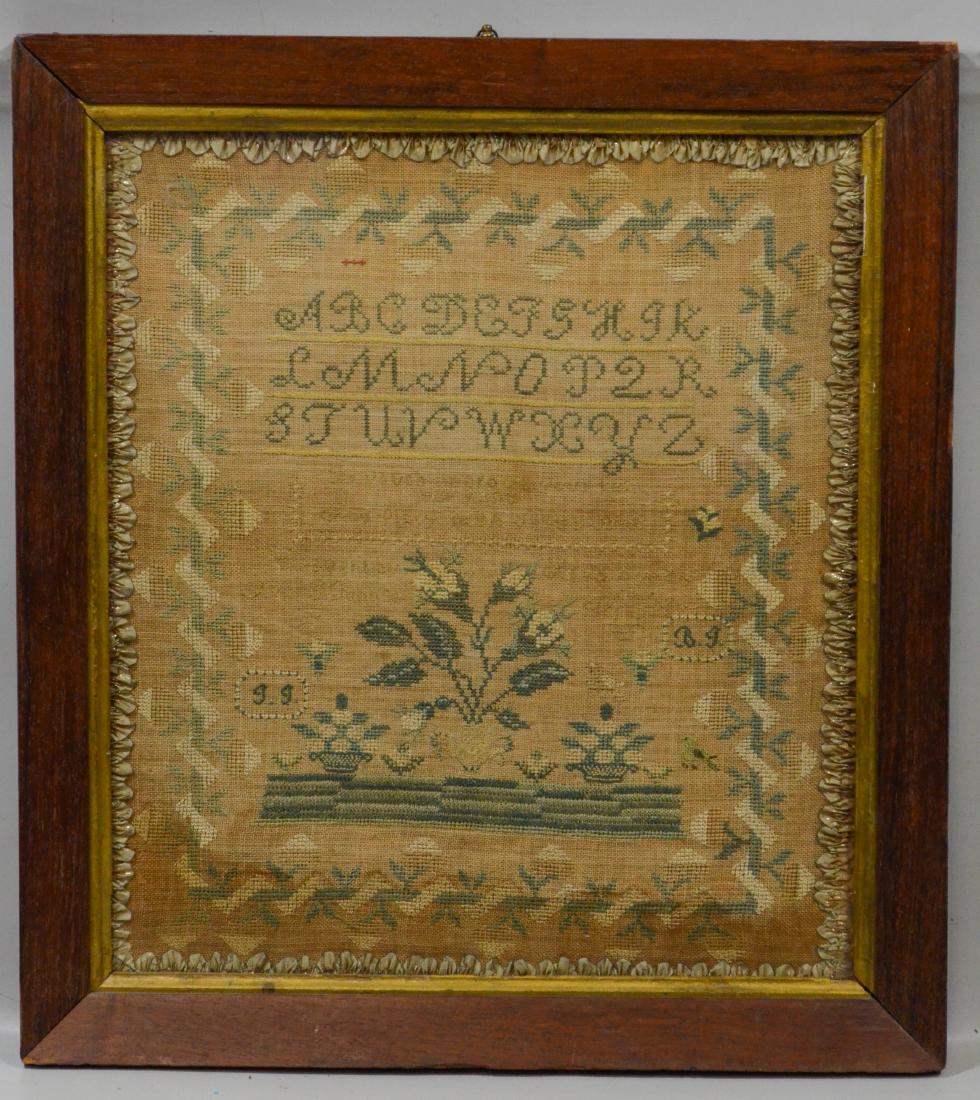 1829 American Sampler, Anna G Johnson, aged 10 years (1 of 2)