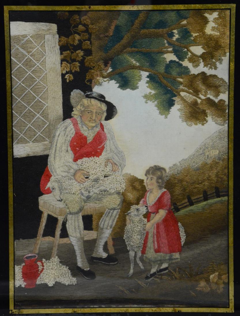 Antique Continental embroidered needlework (1 of 4)