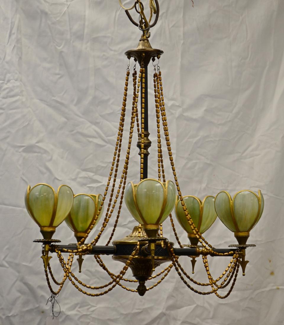 French empire style 5 arm chandelier (1 of 1)