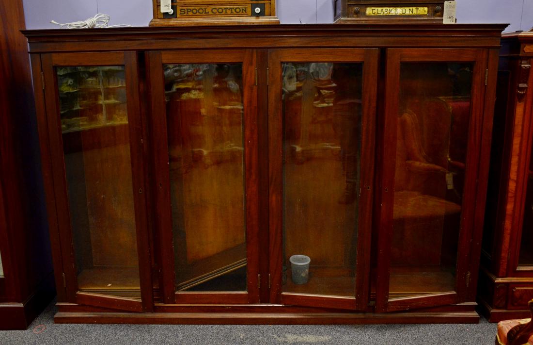 4 door walnut bookcase (1 of 1)