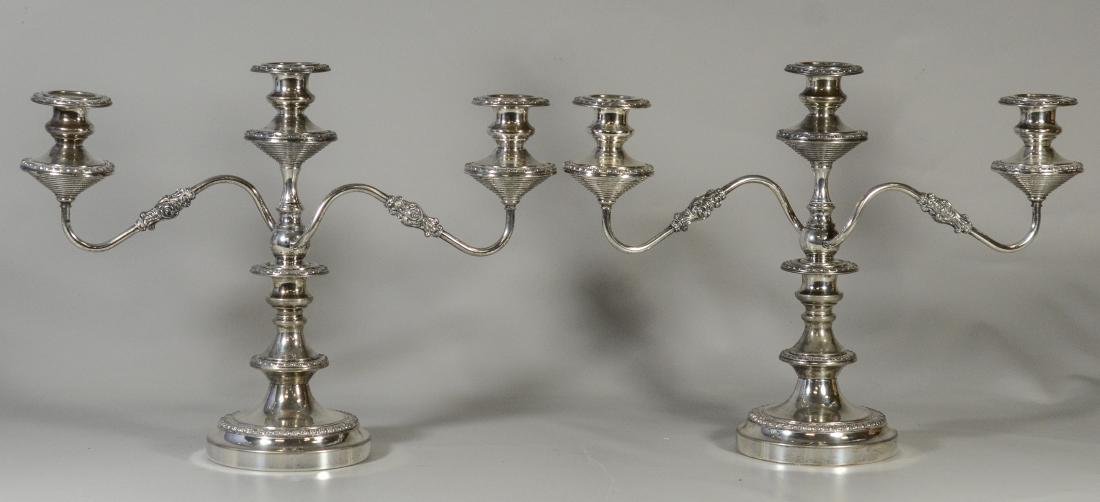 Pair of silverplated 3-branch candelabra (1 of 2)