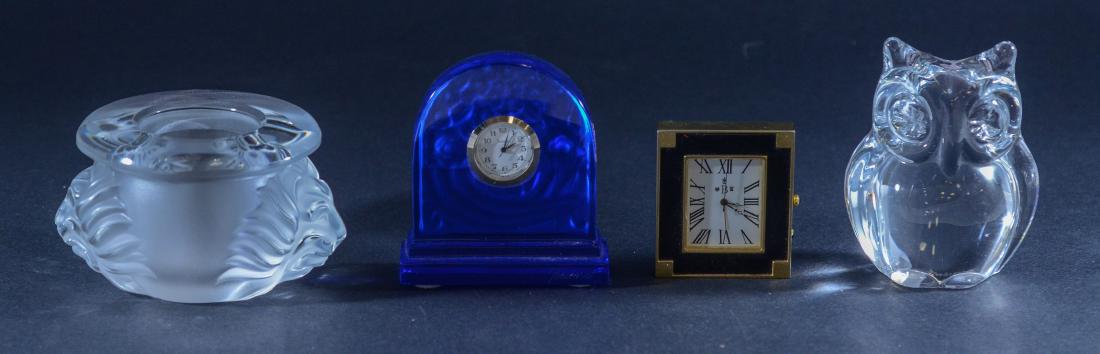 4pcs crystal: cobalt blue signed Baccarat bedside clo (1 of 5)