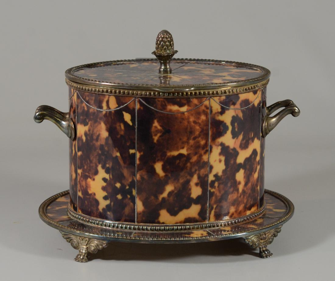 English reproduction faux tortoise shell and silverpl (1 of 3)