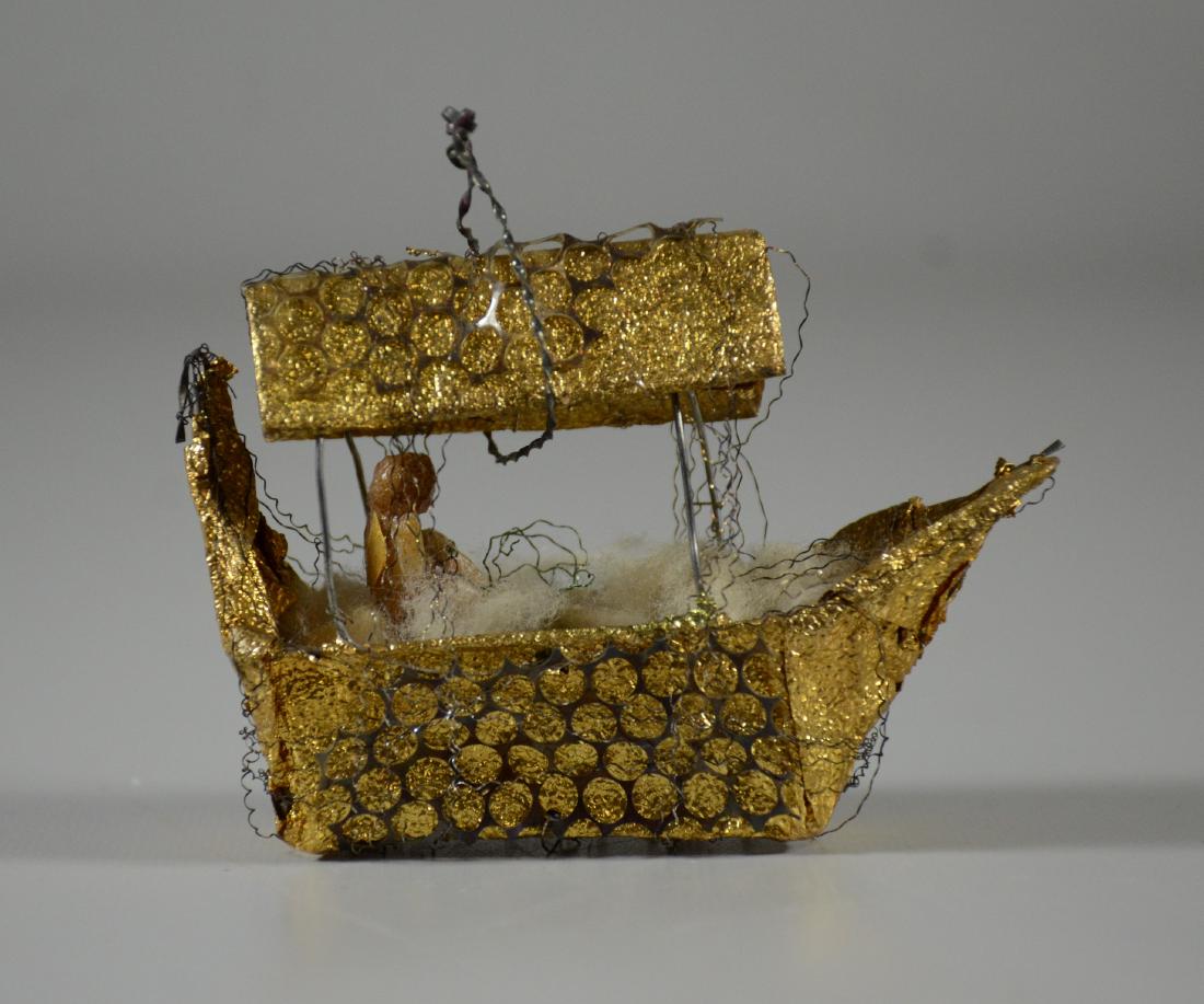 Sebnitz German Boat Christmas Ornament (c 1900-1920) (1 of 2)