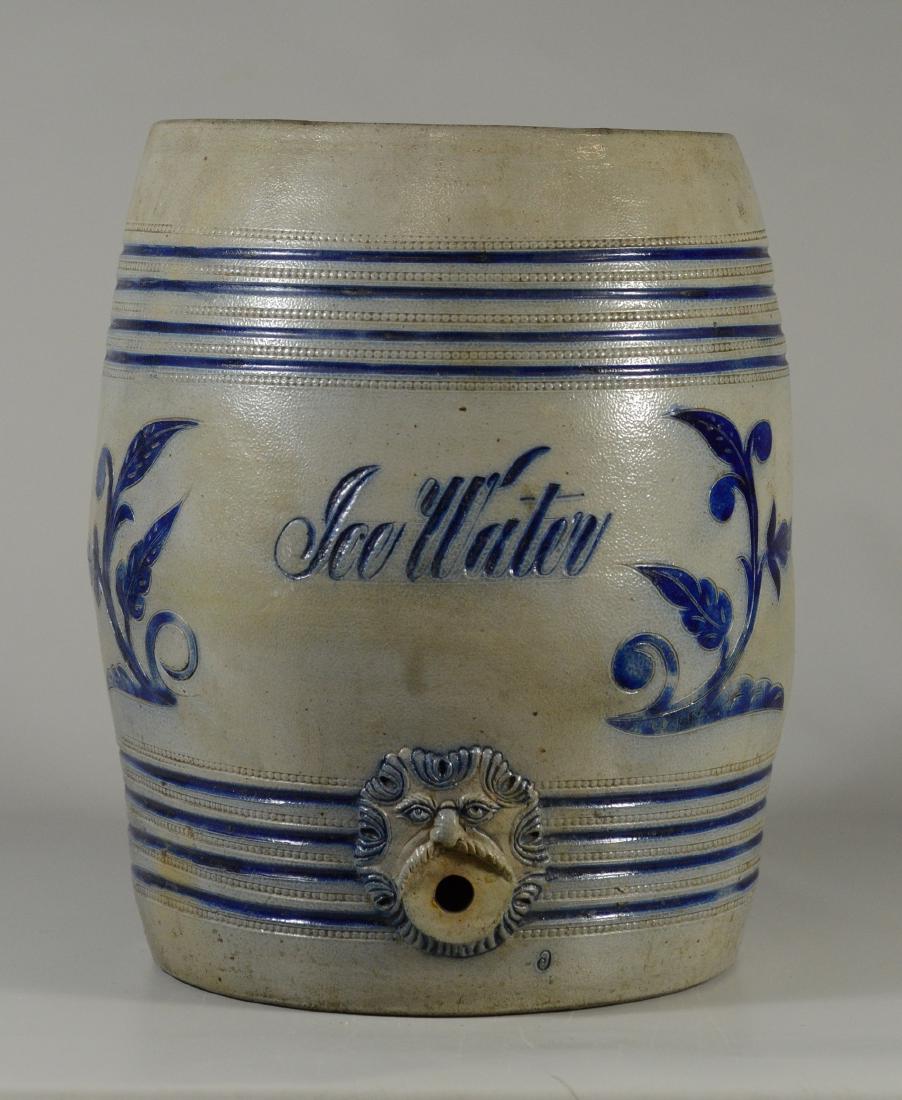 American stoneware ice water cooler, attributed to Wi (1 of 8)