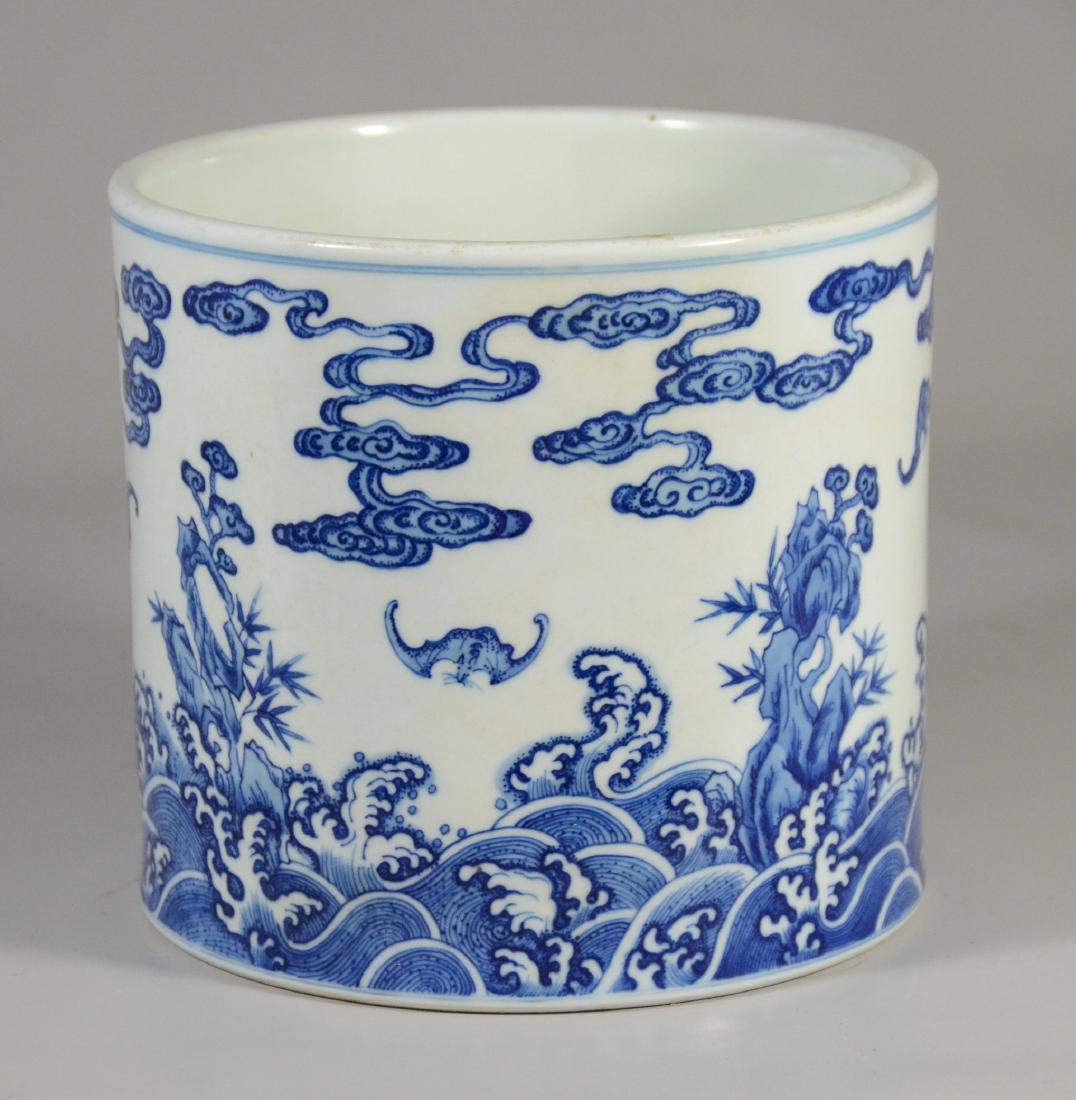 Chinese blue and white jar, 6 character mark to base, (1 of 12)