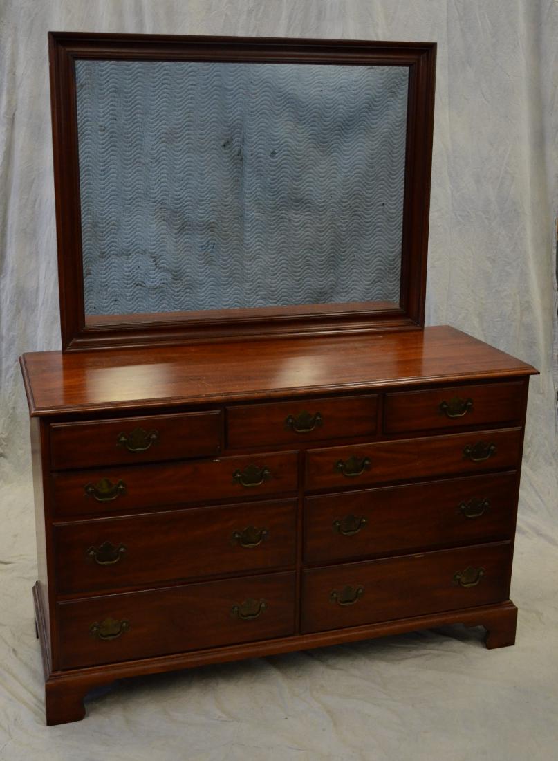 Henkel Harris Cherry Double Dresser W Mirror Brass Jan 23