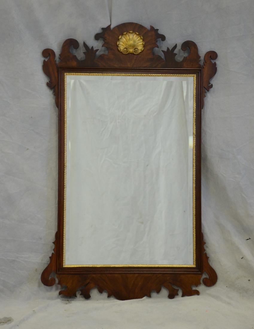 Henkel Harris mahogany carved mirror w/ shell motif, (1 of 2)